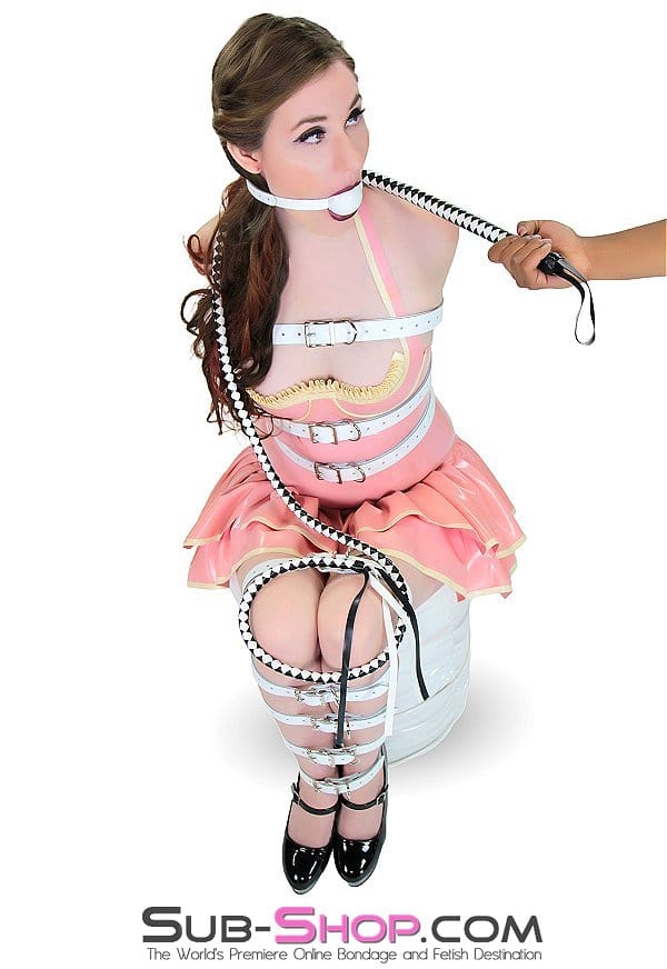 1769A      1" Buckling Bondage Strap, White Leather - 5 Sizes! - Image 17