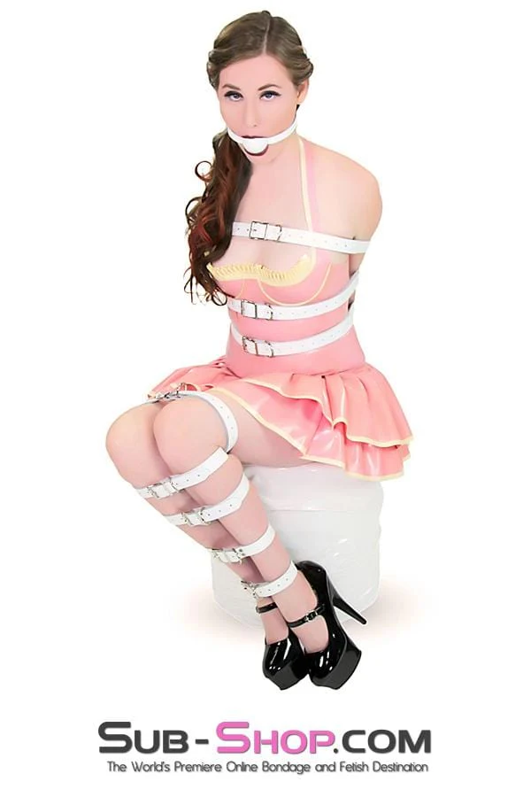 1769A      1" Buckling Bondage Strap, White Leather - 5 Sizes! - Image 9