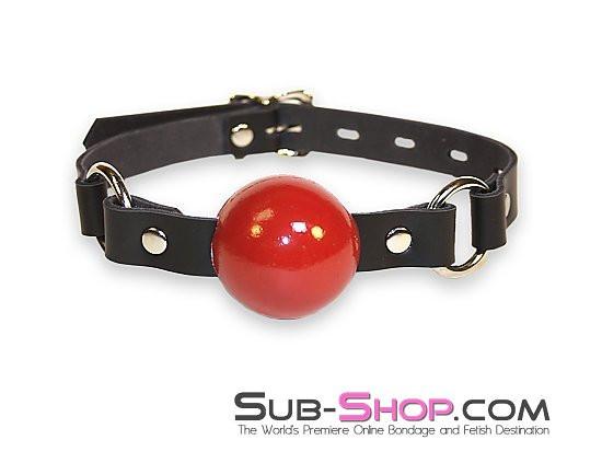 1455A Code of Silence Locking Ball Gag Strap, Red Ball - Image 7