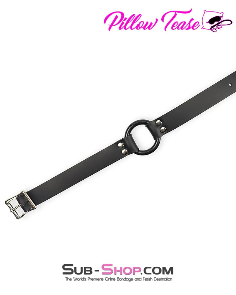 1499A      Leather Wide Strap Plastic Ring Gag - Image 5