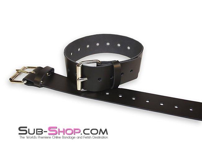 1743A-BLK      2" Wide Buckling Bondage Strap, Black Leather - 4 Sizes! - Image 4