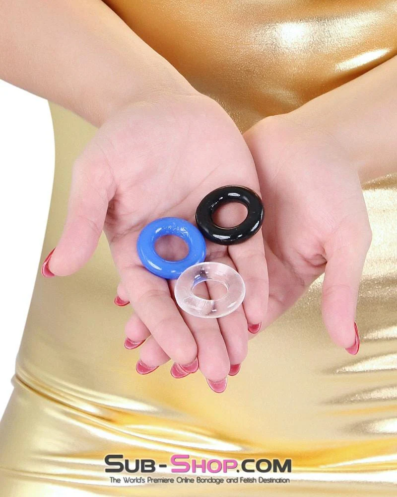 2379AC       Stay Hard Jelly Cock Ring, Set of 3 - Image 3