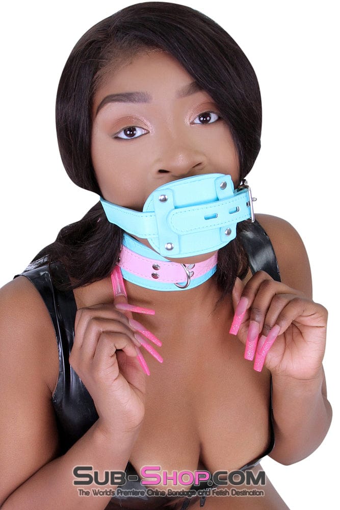 2739RS      <b>BOGO!</b> Locking Rubber Penis Gag, Diamond Blue Strap - Image 11