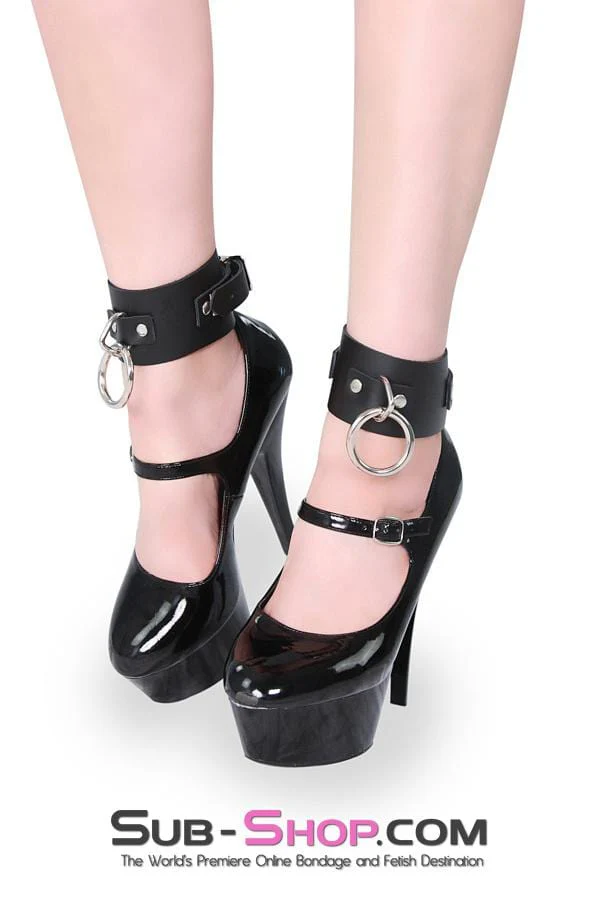 2752A      Dressed for Sex Ankle Cuffs, Black Leather - Image 3