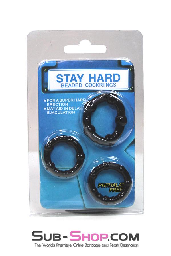 1436M      3 Ring Beaded Cock Ring Set - Image 9