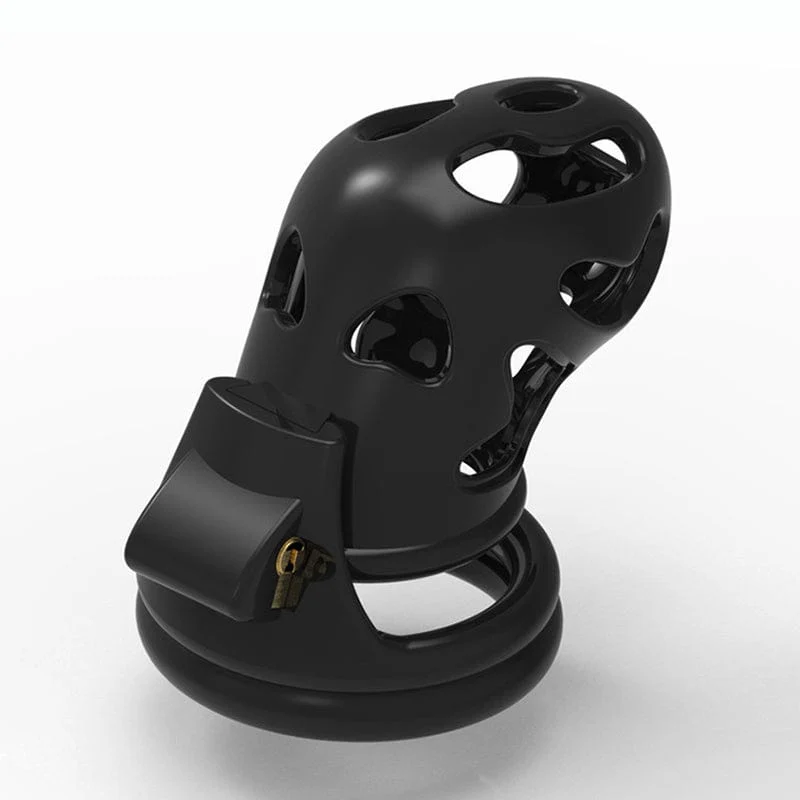 6863M  Black ABS Chastity Tease Cage Lightweight Device + 4 Rings  🔥 FINAL CLEARANCE – Last Chance! - Image 3