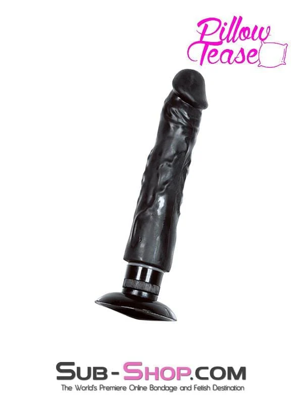 6945M      8” Vibrating Realistic Skin Dildo with Suction Cup, Black - Image 4