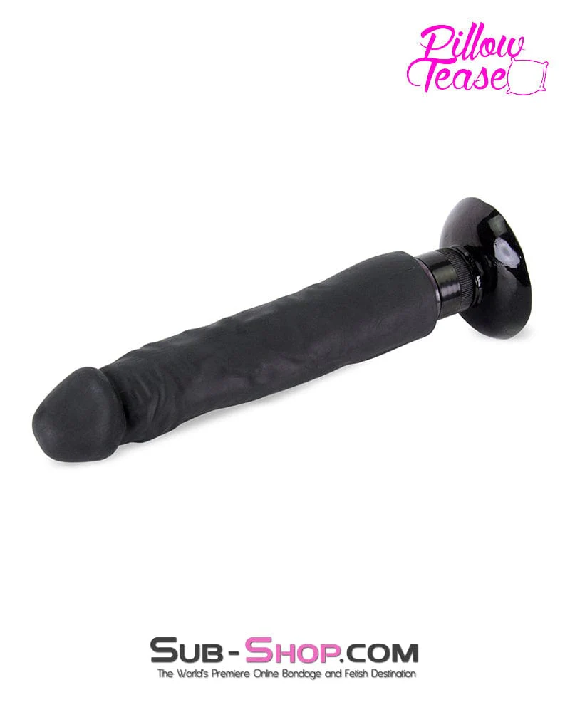 6945M      8” Vibrating Realistic Skin Dildo with Suction Cup, Black - Image 5