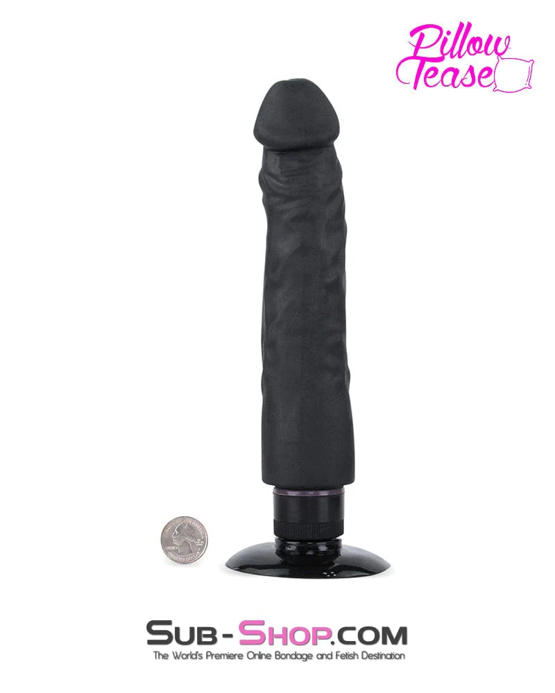 6945M      8” Vibrating Realistic Skin Dildo with Suction Cup, Black - Image 7