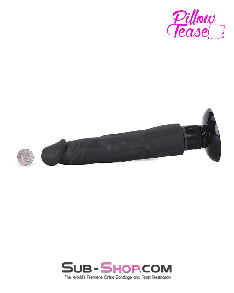 6945M      8” Vibrating Realistic Skin Dildo with Suction Cup, Black - Image 8