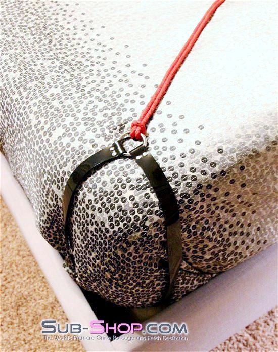 7177A      Bed Corner Tie Down Anchor Straps, Luxe Black PVC - Image 4