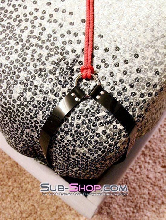 7177A      Bed Corner Tie Down Anchor Straps, Luxe Black PVC - Image 5