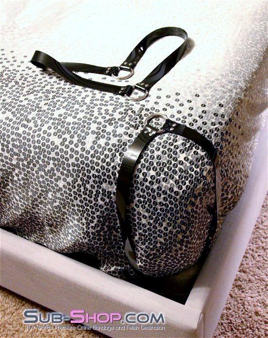 7177A      Bed Corner Tie Down Anchor Straps, Luxe Black PVC - Image 8