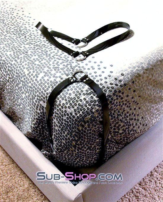 7177A      Bed Corner Tie Down Anchor Straps, Luxe Black PVC - Image 9