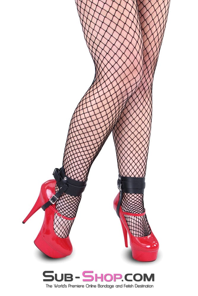 0751A Buckling Ankle & Shoe Cuffs, Black Leather - Image 6