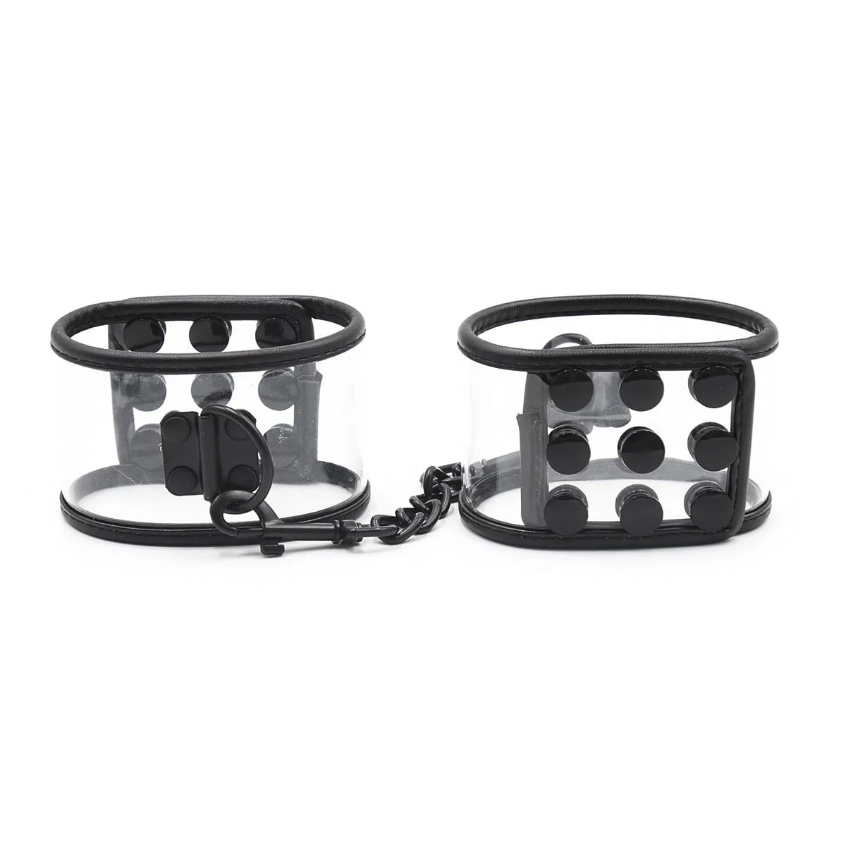 1830MQ      Clearly Comfy Ankle Cuffs with Black Hardware, Padded Edge and Connection Clips - Image 11