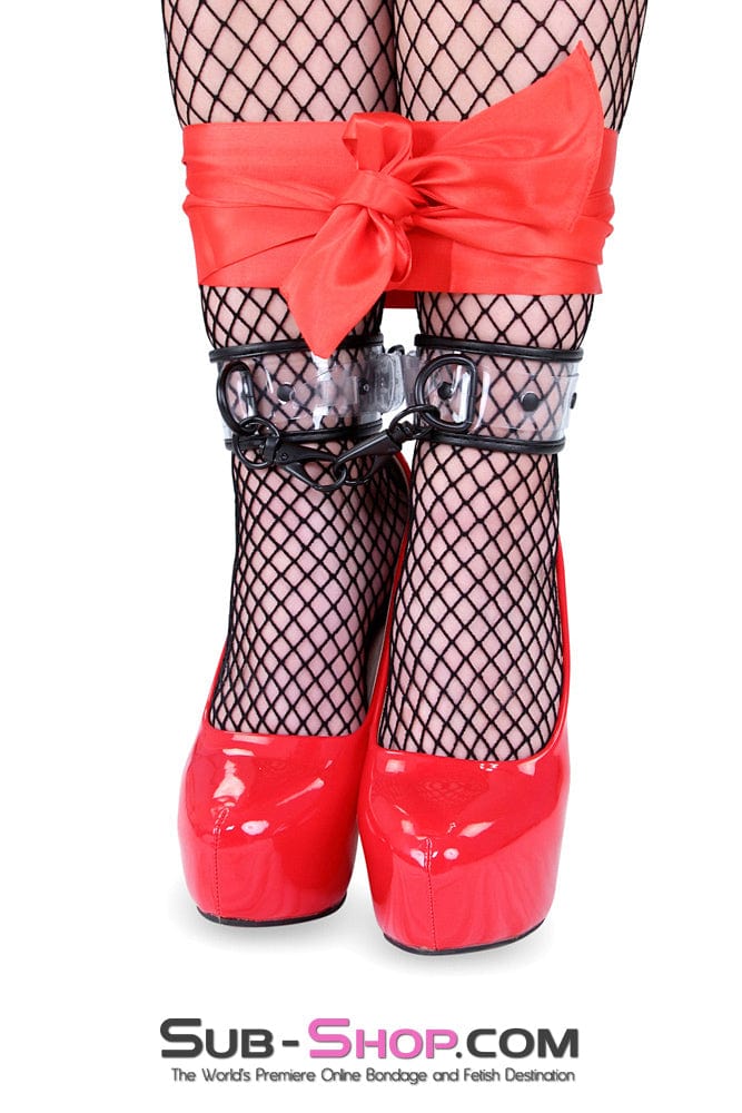 1830MQ      Clearly Comfy Ankle Cuffs with Black Hardware, Padded Edge and Connection Clips - Image 18