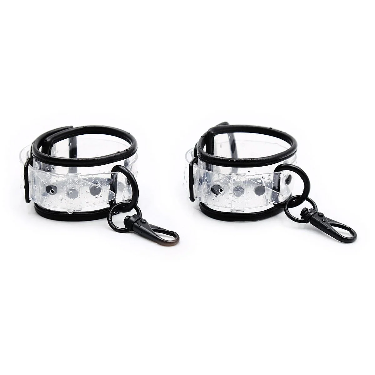 1830MQ      Clearly Comfy Ankle Cuffs with Black Hardware, Padded Edge and Connection Clips - Image 7