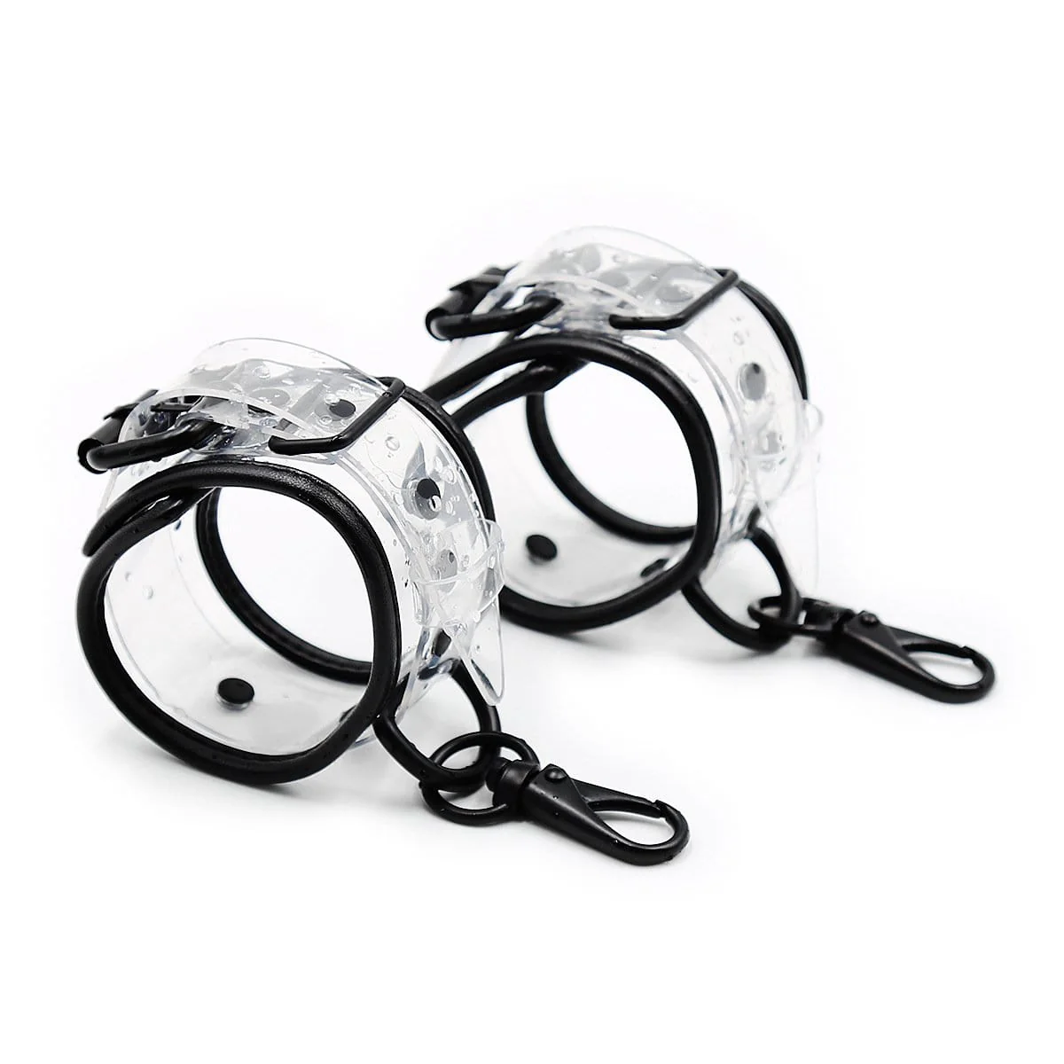 1829MQ      Clearly Comfy Wrist Cuffs with Black Hardware, Padded Edge and Connection Clips - Image 9
