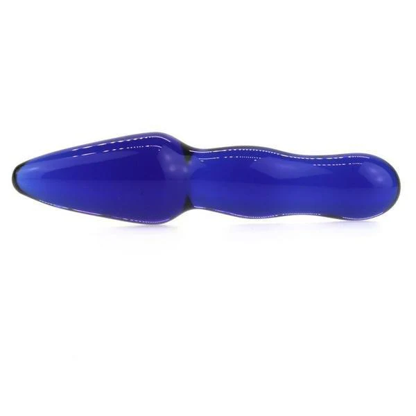 9784M      Cobalt Ice Glass Double Ended Tapered Massaging Rod - LAST CHANCE - Final Closeout! - Image 3