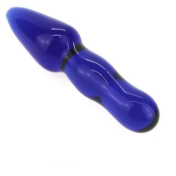 9784M      Cobalt Ice Glass Double Ended Tapered Massaging Rod - LAST CHANCE - Final Closeout! - Image 6