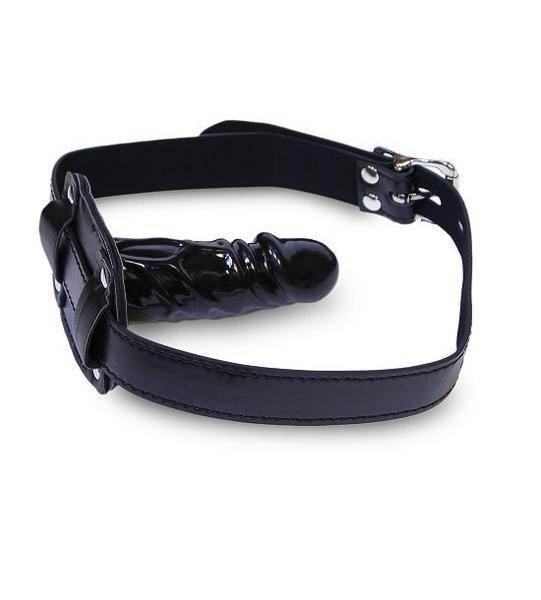 7049RC Deep Throat 4” Long Locking Rubber Penis Gag - Image 3