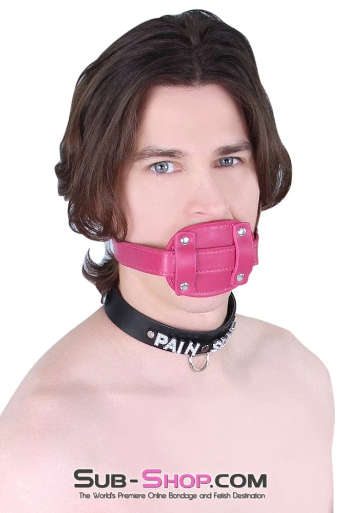 9054DL      Deep Throat Sex Bomb Pink Locking 4" Long Rubber Penis Gag - Image 22