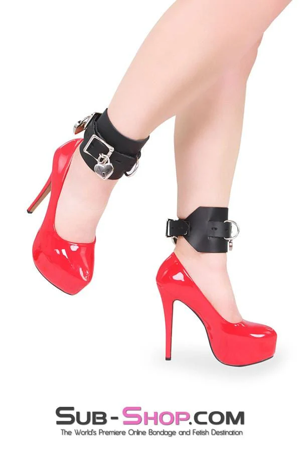 0702A Deluxe Locking Ankle/Elbow Cuffs, Black Leather - Image 9