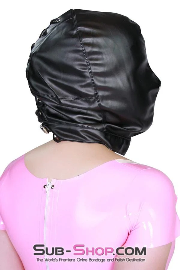 8984DL      Full Face Slave Punishment Bondage Hood - Image 12