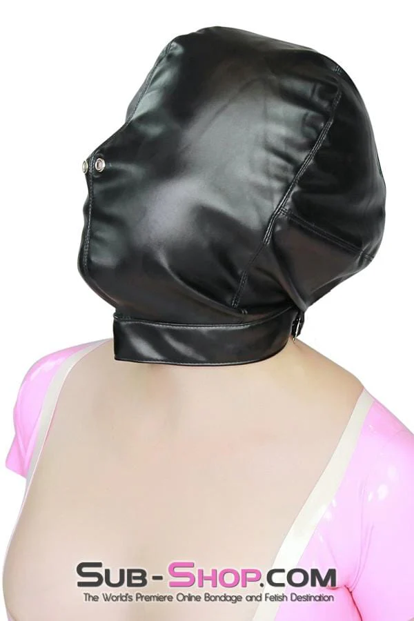 8984DL      Full Face Slave Punishment Bondage Hood - Image 8