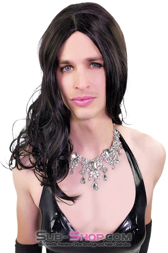 9955RS-SIS      Glamour Sissy Girl Curly 22” Black Wig - Image 15