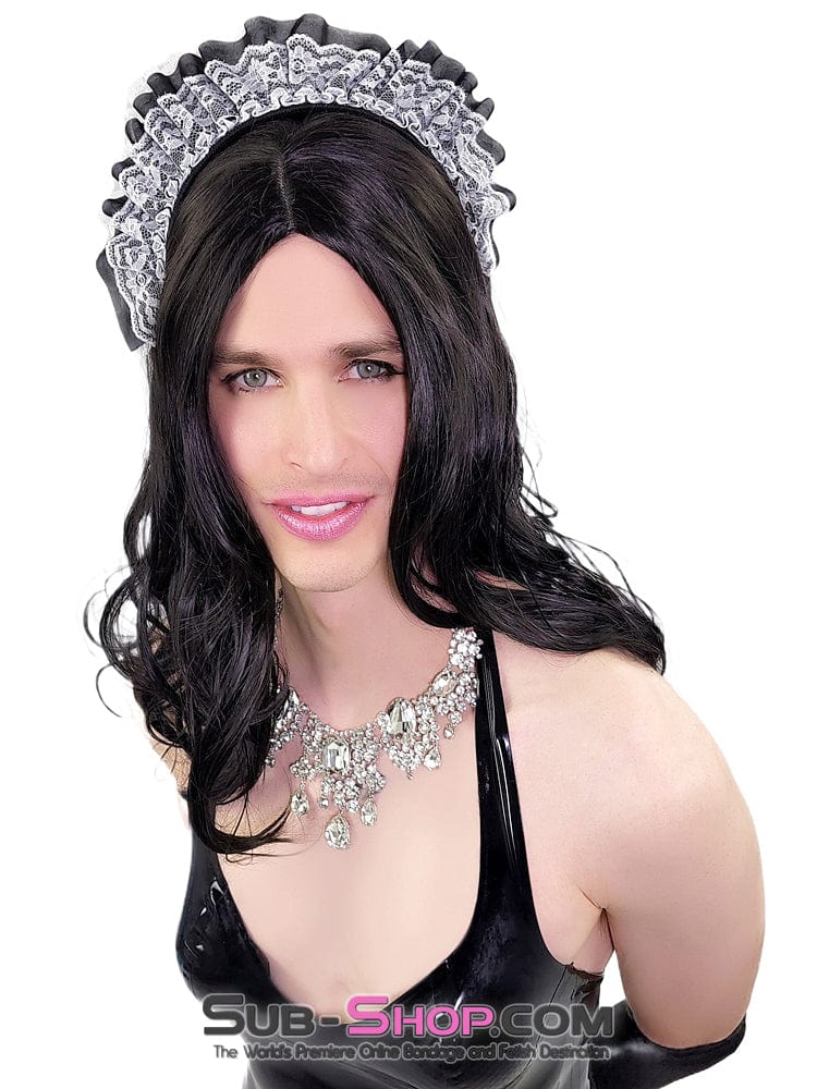 9955RS-SIS      Glamour Sissy Girl Curly 22” Black Wig - Image 5