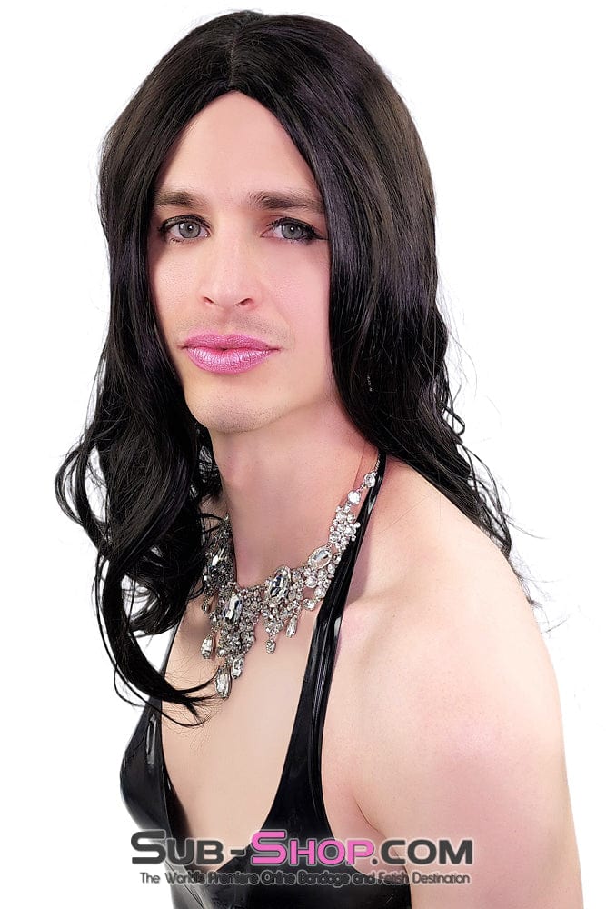 9955RS-SIS      Glamour Sissy Girl Curly 22” Black Wig - Image 8