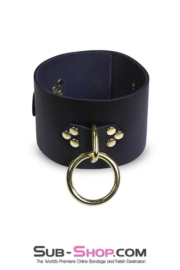 1651A  Gold Standard Deluxe Black Leather Bondage Posture Collar - Image 4