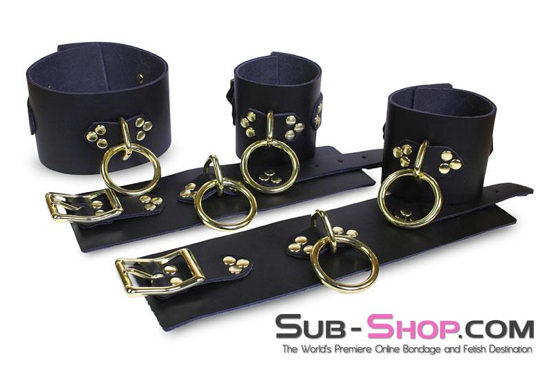 1651A  Gold Standard Deluxe Black Leather Bondage Posture Collar - Image 7