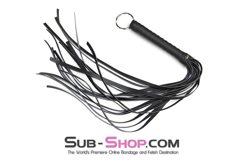 7797DL      Heavyweight 24" Rubberized Leatherette Flogger Whip with Hanging Ring - Image 11