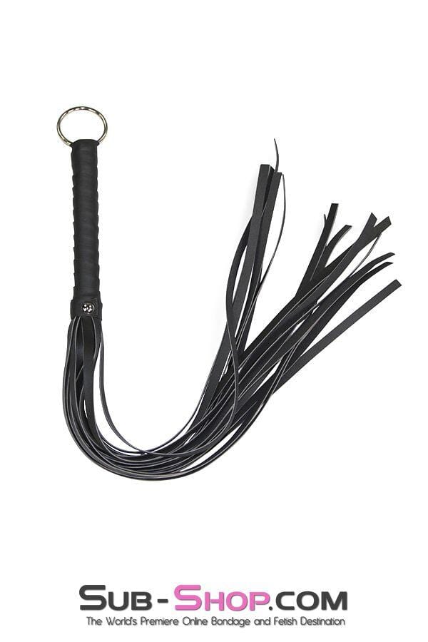 7797DL      Heavyweight 24" Rubberized Leatherette Flogger Whip with Hanging Ring - Image 6