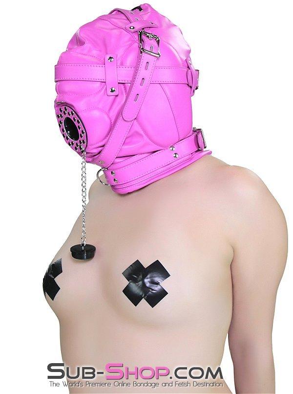 5762RS      Hot Pink Put a Plug In It Locking Hood with Plug Gag - Image 11