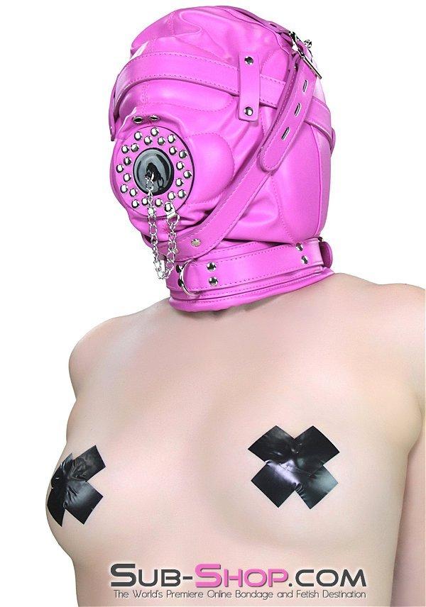 5762RS      Hot Pink Put a Plug In It Locking Hood with Plug Gag - Image 3