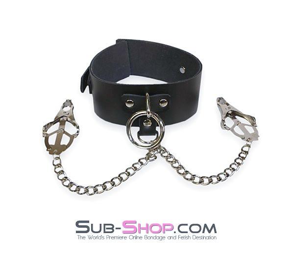 1622A      Japanese Clover Nipple Clamps & Bondage Collar Set - Image 5