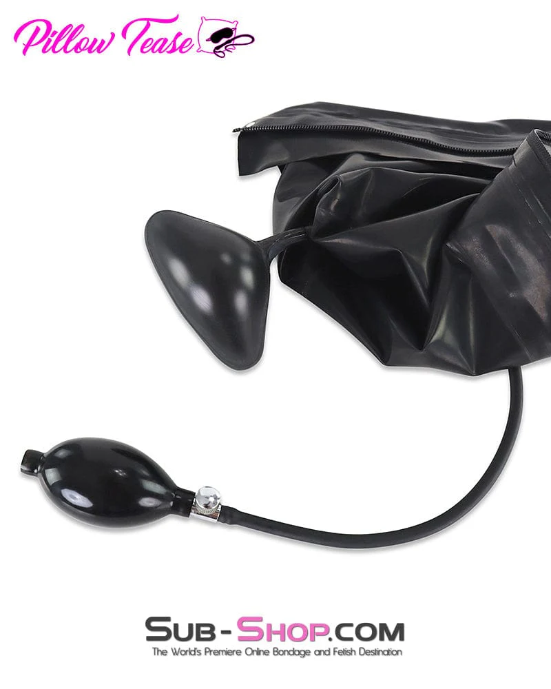 4790DL Latex Bondage Hood with Inflatable Gag - Image 4