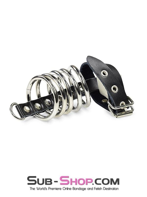 2229DL       Locking 5 Gates of Hell with Leather Cock Strap - Image 3