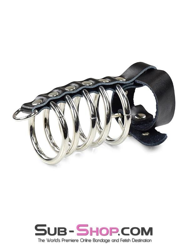 2229DL       Locking 5 Gates of Hell with Leather Cock Strap - Image 4