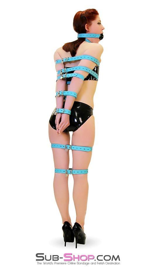 5706A Locking Bondage Straps, Diamond Blue Leather - 4 Sizes! - Image 12
