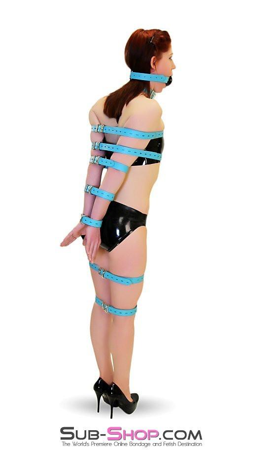 5706A Locking Bondage Straps, Diamond Blue Leather - 4 Sizes! - Image 23