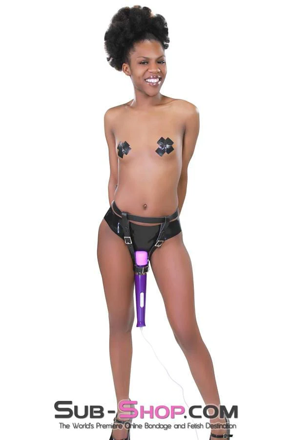 6723A      Locking Forced Fantasy Orgasms Bondage Vibrator Harness - Image 14