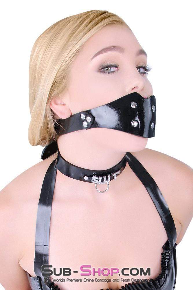 2441A      Locking Rubber Penis Panel Gag, Small Rubber Penis Gag - Image 10