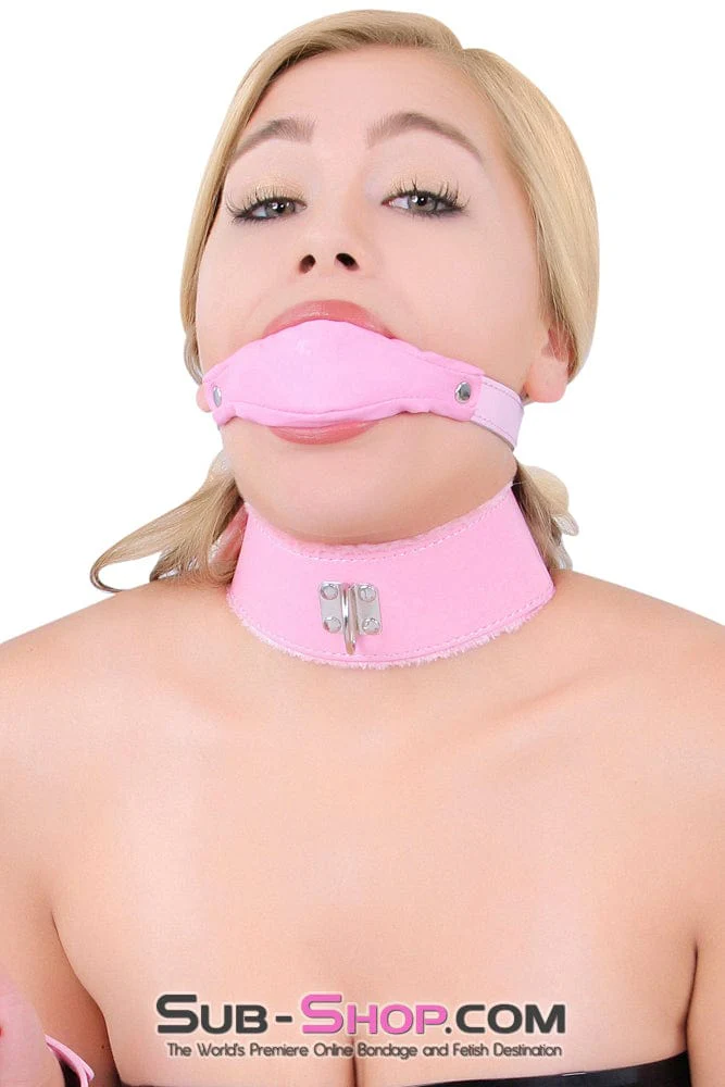 0536LT      Pink Furry Bondage Slave Collar & Leash Set - Image 24