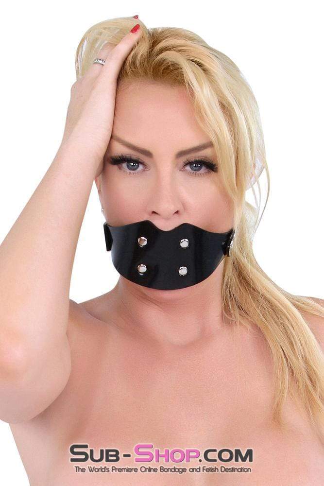 2441A-SIS      Pretty Domme Sissy Locking Rubber Penis Panel Gag, Small Rubber Penis Gag - Image 14