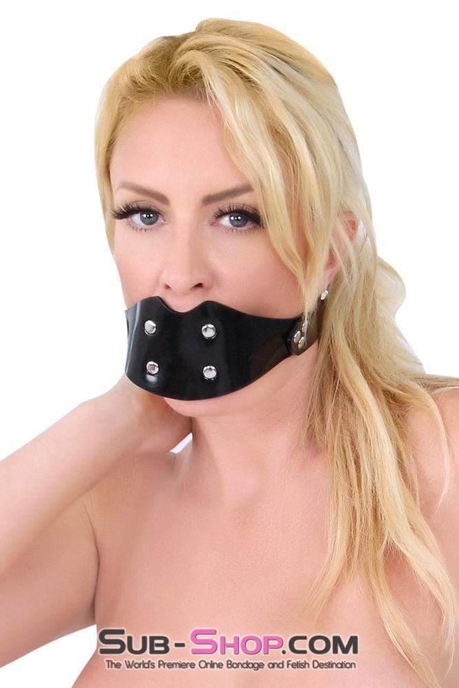 2441A-SIS      Pretty Domme Sissy Locking Rubber Penis Panel Gag, Small Rubber Penis Gag - Image 18